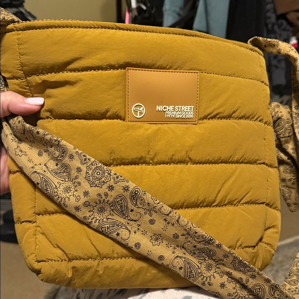 Mustard Quilted Crossbody Bag